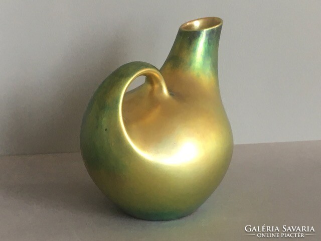 Zsolnay váza, arany-zöld eozin