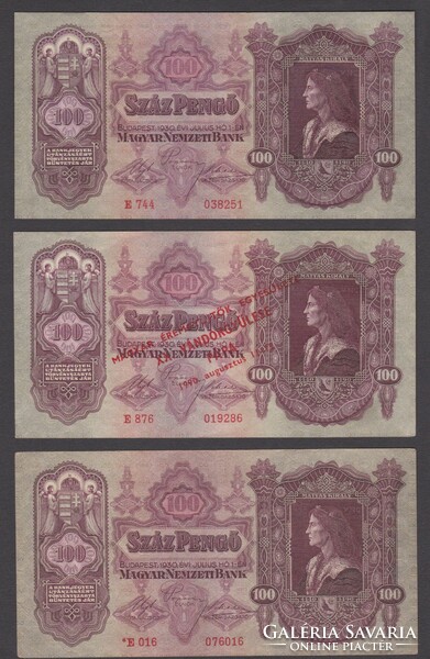 Kisebb 100 Pengő 1930 gyűjtemény (6 db.) (3 csillagos)