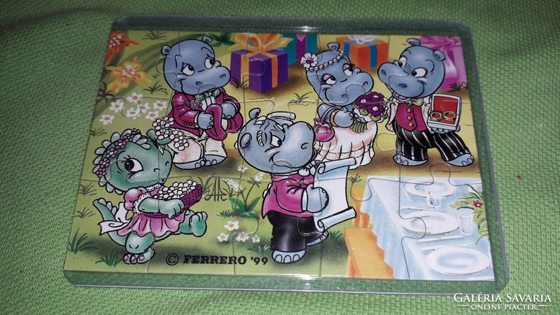 Retro collectible kinder surprise mini puzzle - happy hyppos - in collector's case - 10x7cm according to the pictures 6