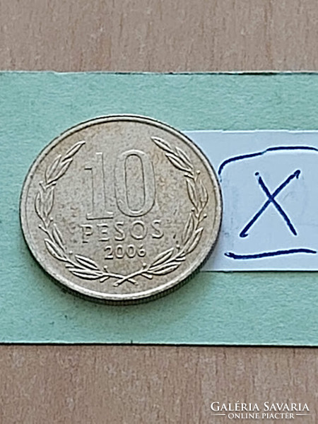 Chile 10 pesos 2006 nickel-brass bernardo o'higgins x