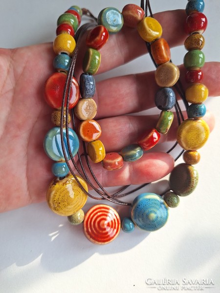 Ceramic necklace+bracelet set.I.