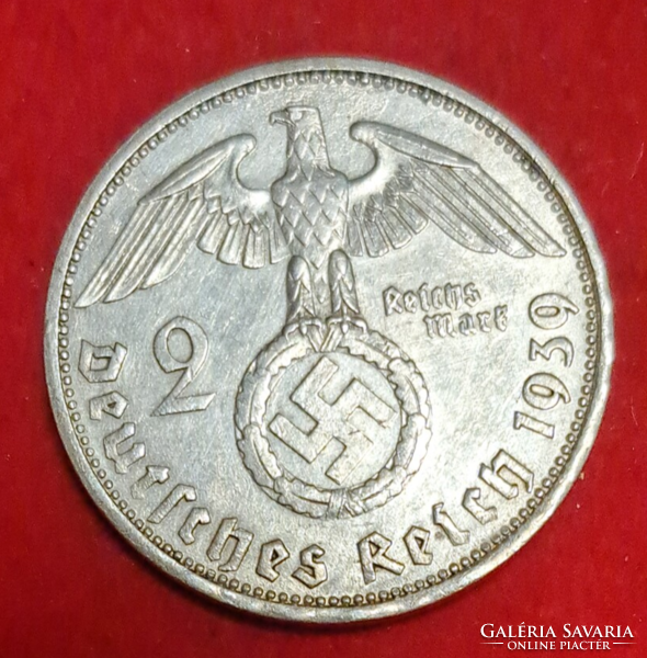 Imperial silver swastika 2 marks 1939. G. (1503)