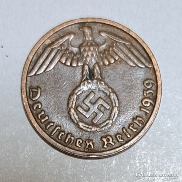 Horogkeresztes birodalmi 1 Reichspfennig 1939. D. (1506)