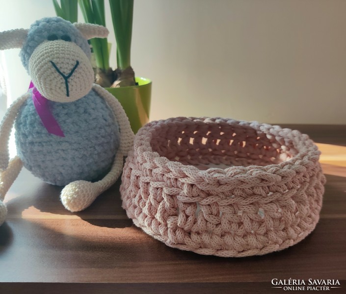 Crochet powder Easter basket