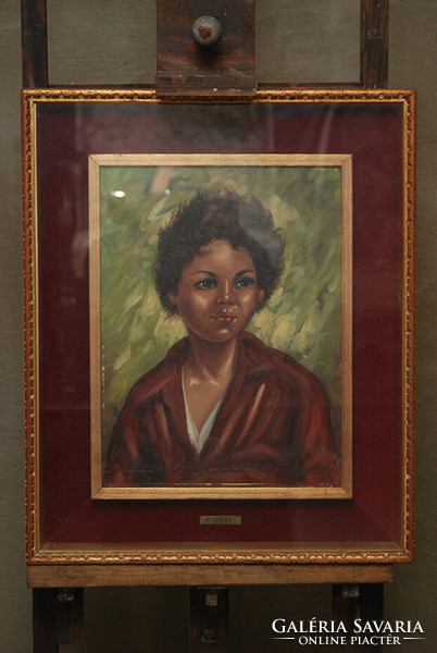 Fiatal lány portréja, olaj festmény