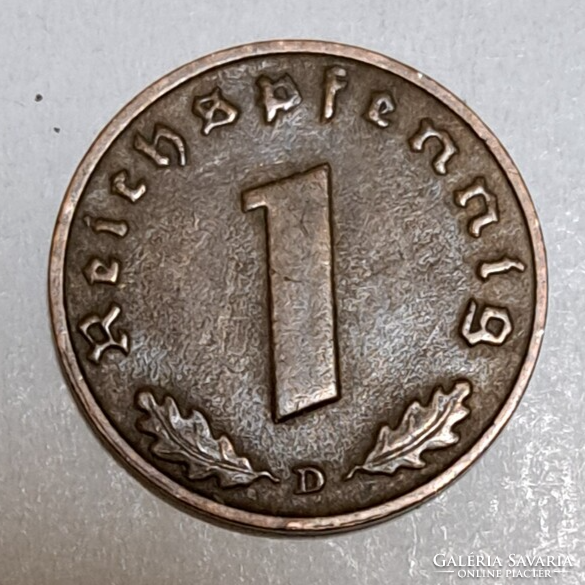 Imperial swastika 1 reichspfennig 1939. D. (1506)