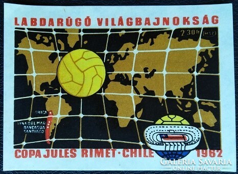 Gyb16 / 1962 football World Cup match tag large size 90x65 mm on white paper