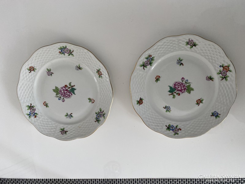 Herend Eton patterned porcelain bowl with two cake plates