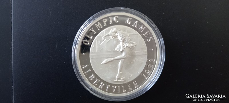 Olympic Games 1992 Albertville commemorative medal series figure skate numbered color silver