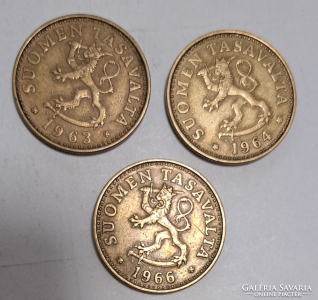 1963, 1964, 1966. Finnország 20 penni,  (T-53)