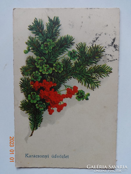 Régi karácsonyi üdvözlő képeslap (30-as évek)