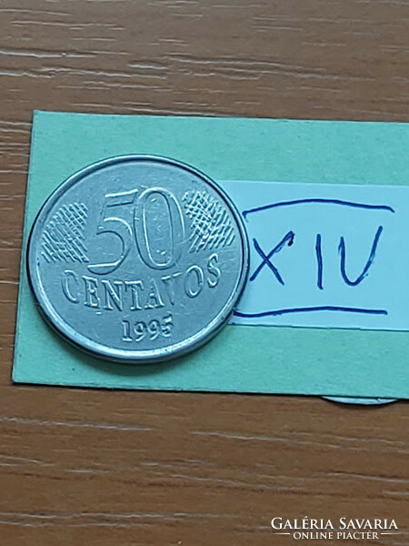 Brazil brasil 50 centavos 1995 stainless steel xiv