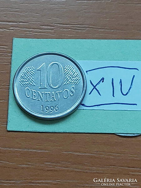 Brazil brasil 10 centavos 1996 stainless steel xiv