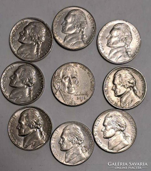9 Pieces usa 5 cents (t-37)