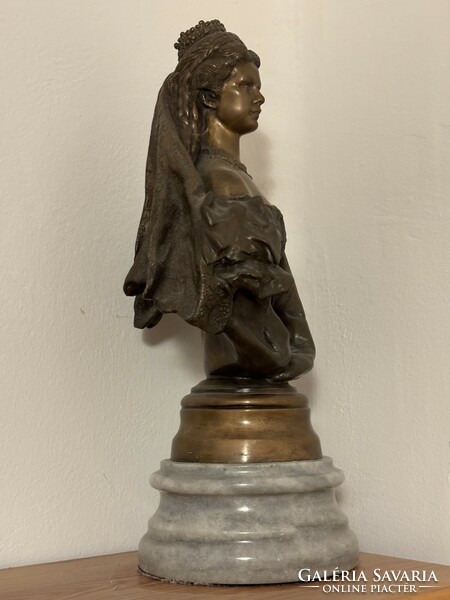 György Zala: bronze bust of Queen Elizabeth (Sissi).