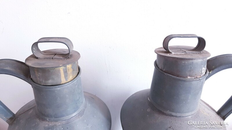 Old tin water jug 6 liters in 2 pairs