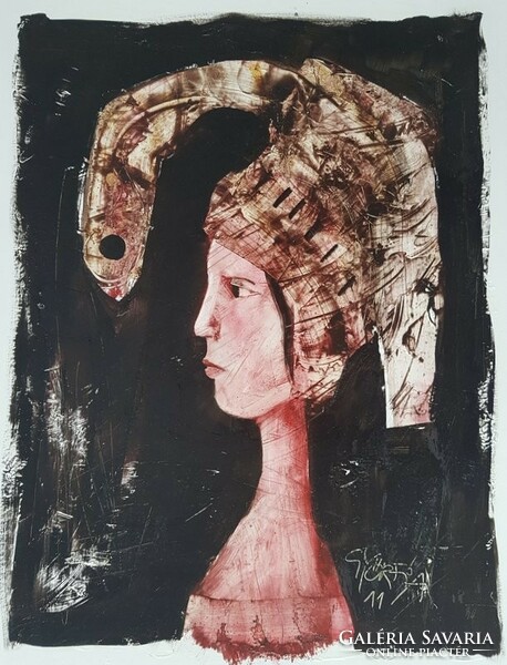 András Győrfi - 40 x 30 cm oil, acrylic, cardboard