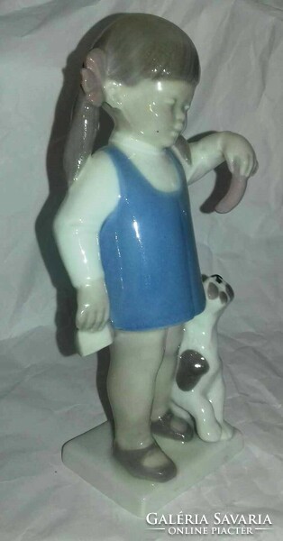 Rare Heinz and his partner Grafenthal retro porcelain figure - little girl with dog