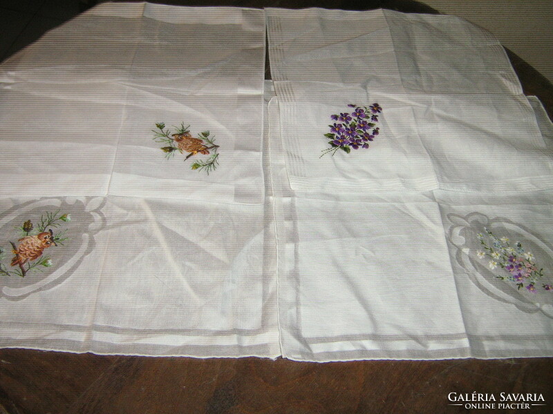 Cute thin batiste handkerchief with embroidery, 4 types