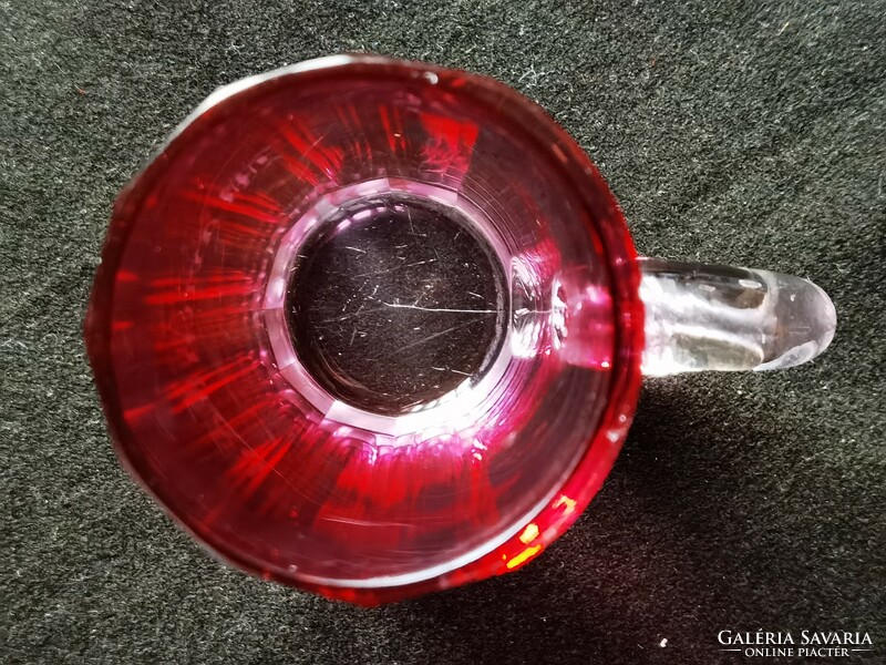Antique Biedermeier blown glass bath cup with base