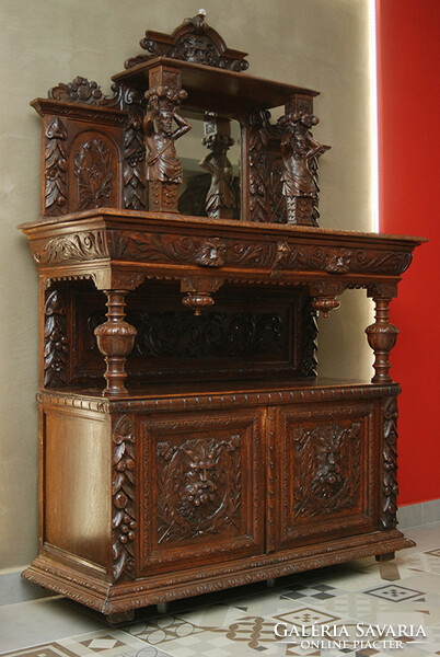 !Rarity! Neo-Renaissance, sideboard, glass chair - with Anglo-Saxon origin