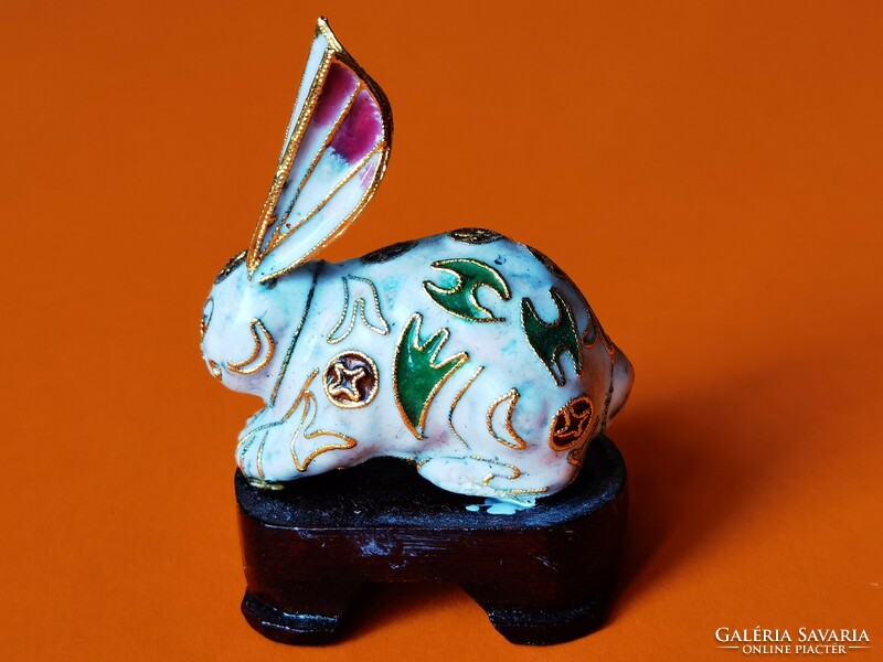 Chinese enamel rabbit figure bunny