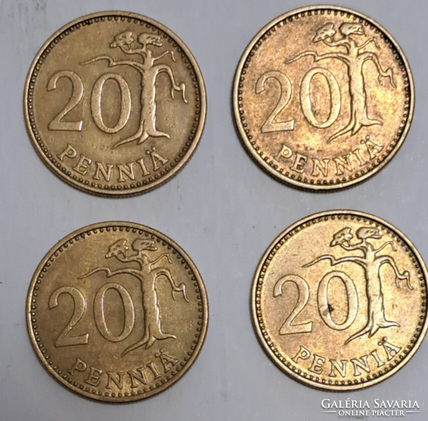 1974, 1976, 1978, 1979. Finland 20 pence, (t-52)