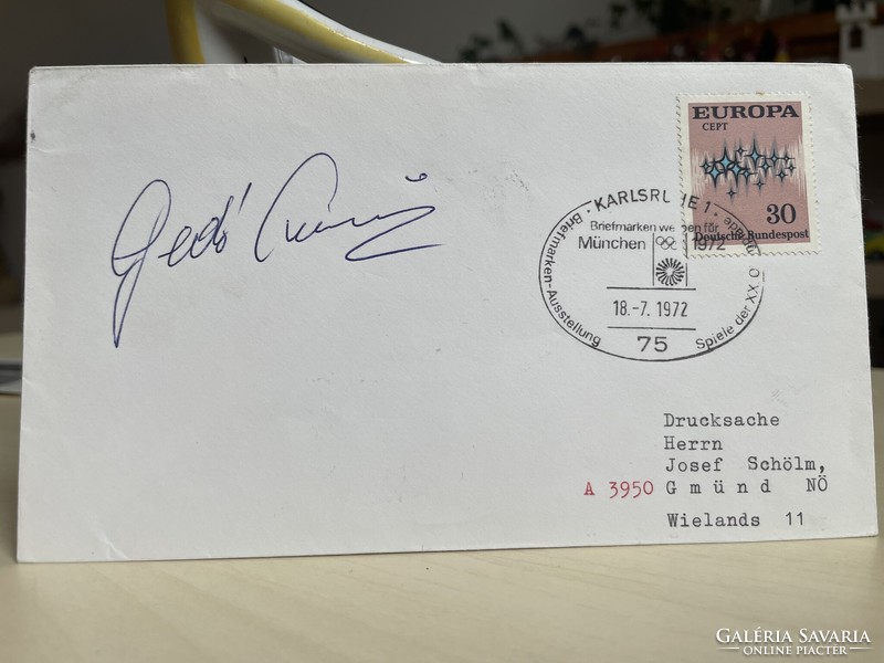 1972, München, Gedó György olimpiai bajnok aláírás