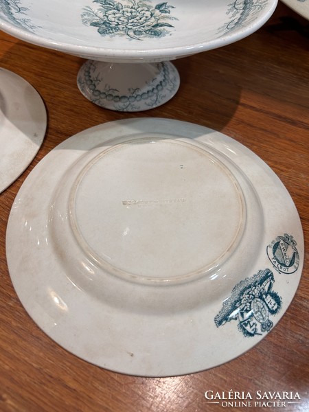 English faience cookie set, with 2 plates
