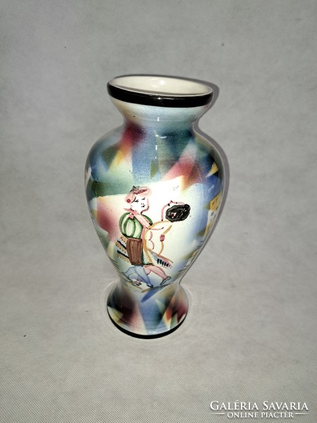 Emil Fischer art deco vase with dancing couple 28 cm