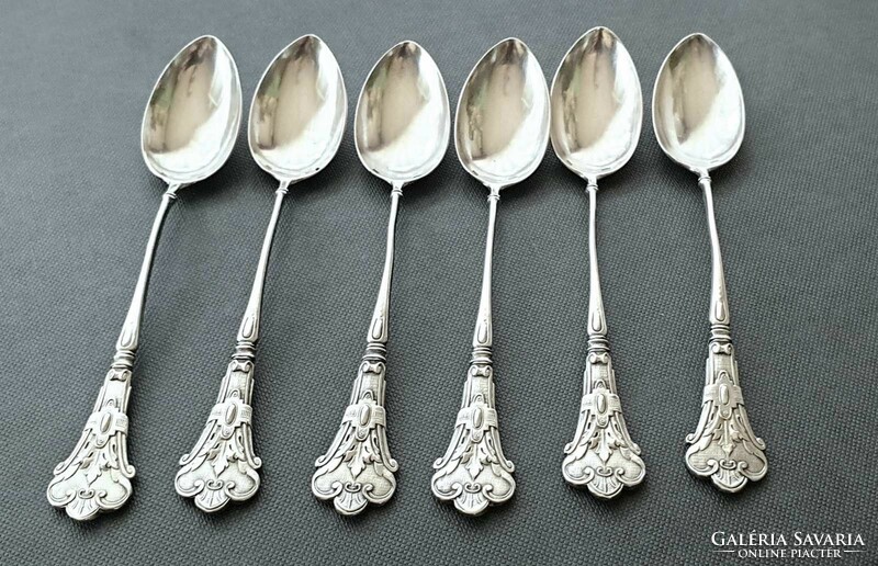 Art Nouveau silver, tea, mocha/coffee spoons (6 pcs.)