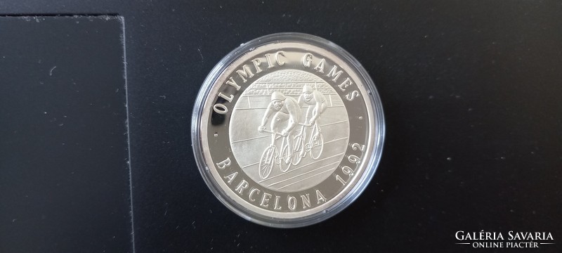 Olympic Games 1992 Barcelona Commemorative Medal Series Cycling Numbered Color Silver