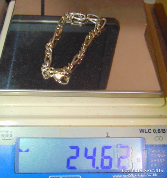 Figaro ezüst férfi karlánc, 24,7 g, 24cm, 925%