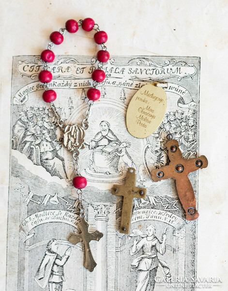 Prayer object package - crosses, pendants, mini reader - Christian, Catholic objects