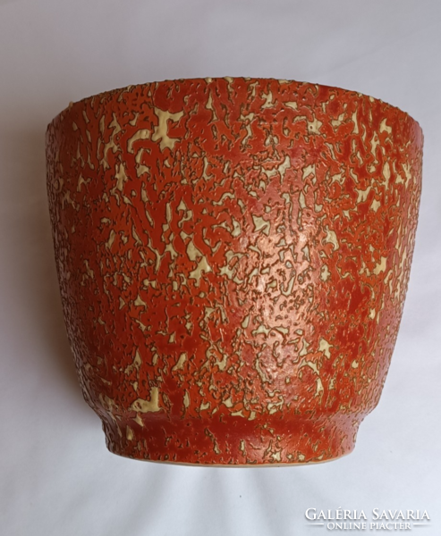 Tófej kerámia kaspó . Használt . Mag: 14,5 X 18 cm átmérőjű
