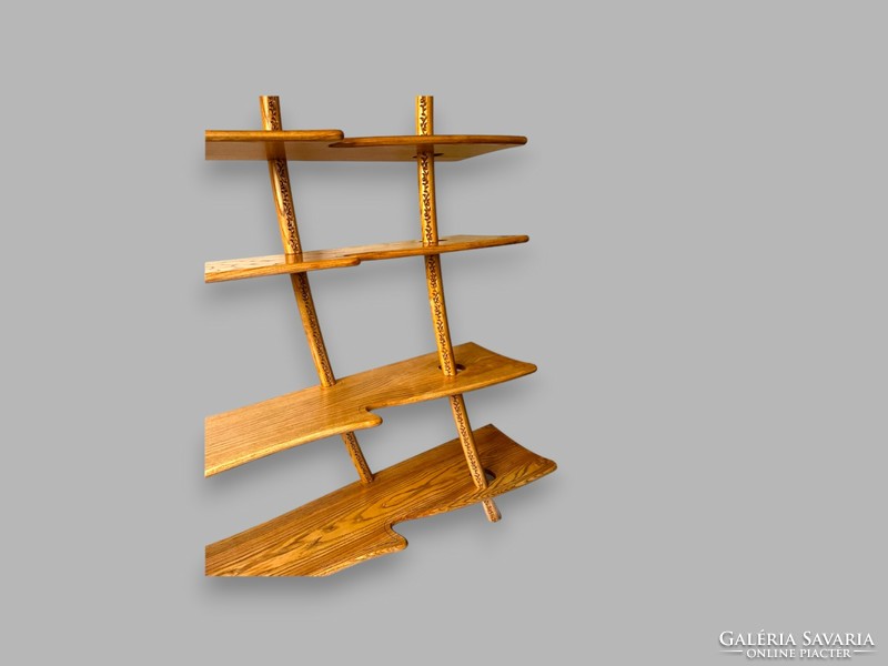 Inda shelf - made of ash wood, treated with walnut-colored wood oil
