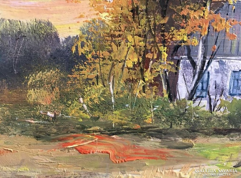 Alföldi  tanya c. Papp Tünde ( 1978-)tájkép festmény