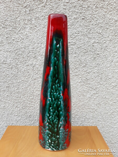 Retro applied art Péter Ferenc ceramic vase, 33 cm