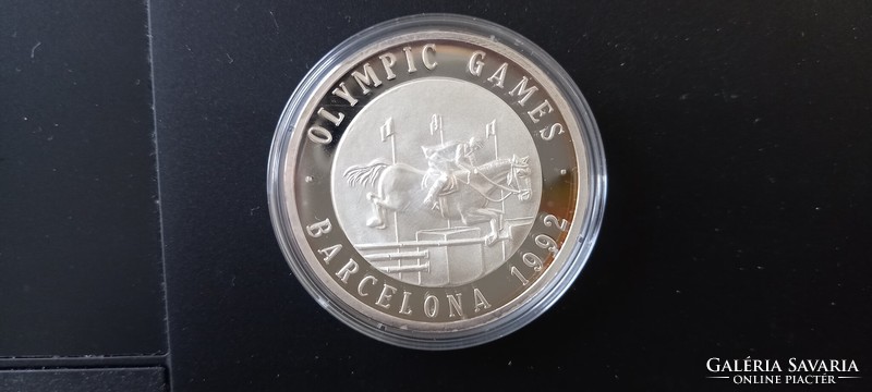 Olimpiai játékok 1992 Barcelona emlékérme sorozat díjugratás sorszámozott színezüst