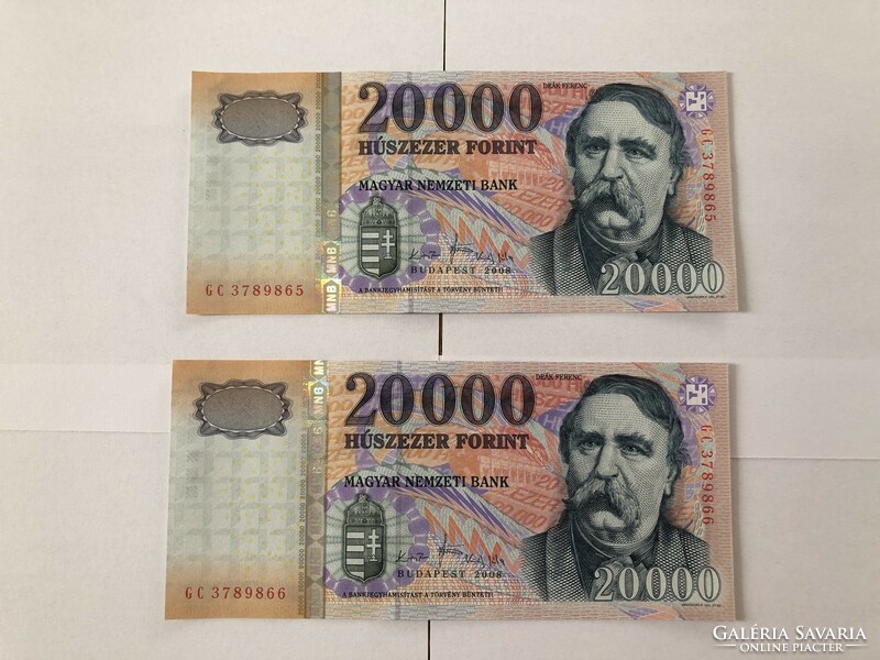 Old HUF 20,000 banknotes