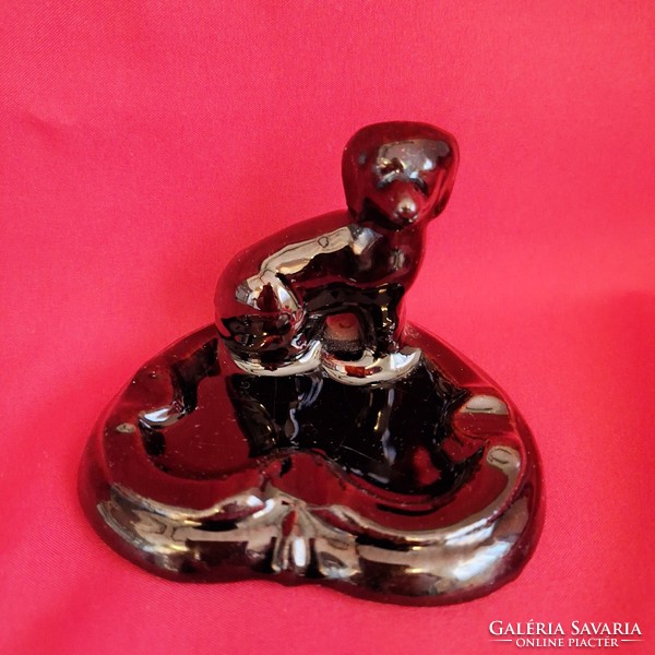 Dachshund figurine bowl, ashtray