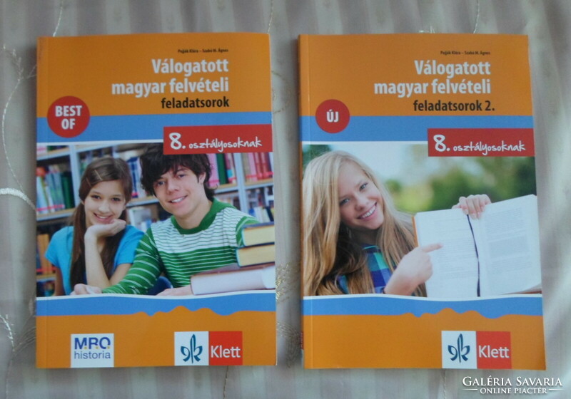 Selected Hungarian admission tasks for 8th graders (Volumes 1-2, Klett publisher)