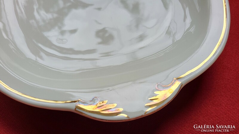 Zeh Scherzer Bavaria US Zone német porcelán tálaló tál tányér kínáló arany széllel