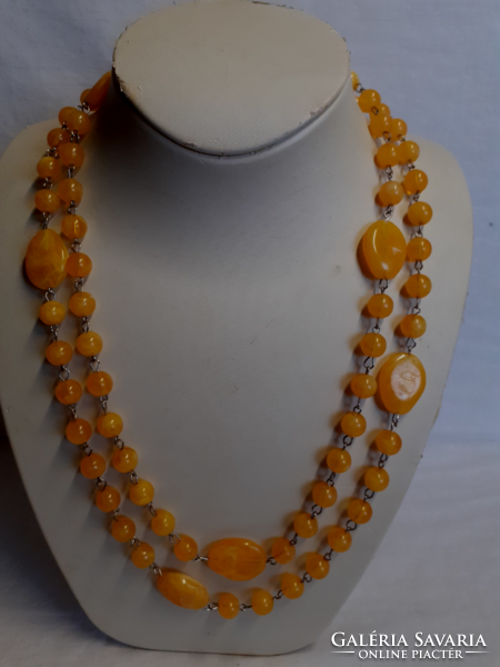 Retro long necklace in nice condition with attached earrings