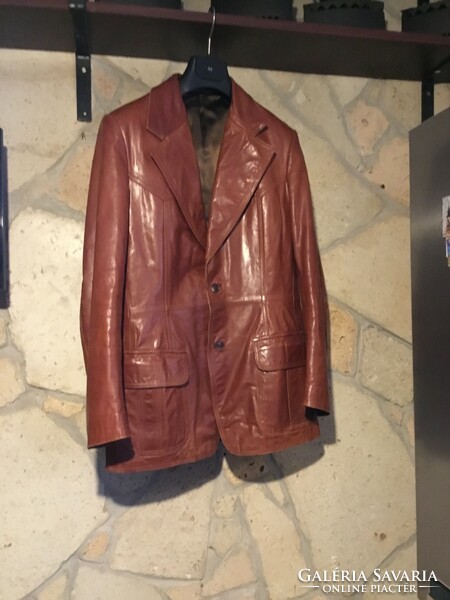 Leather jacket (m), classic, slim cut, leather