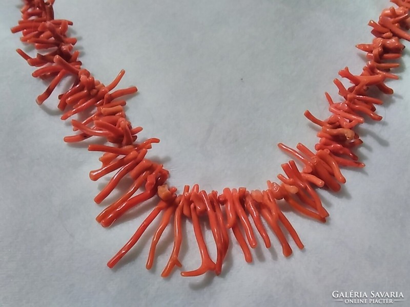 Coral necklace, real red orange color