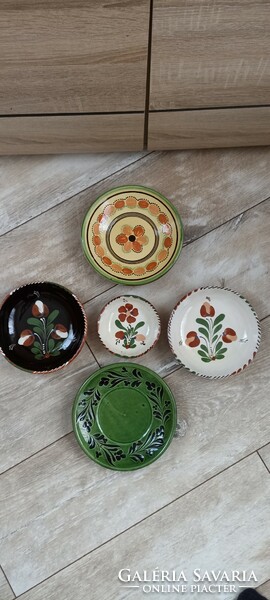Folk ceramic wall plates 5 pcs