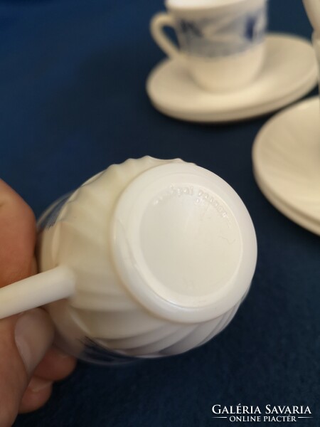 Arcopal French milk glass mocha cup set, 6 pcs