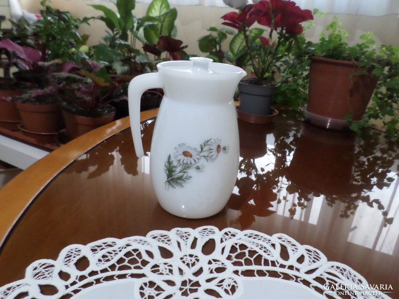 New! 1 liter milk bottle with chamomile pattern, jug/lid, Jena