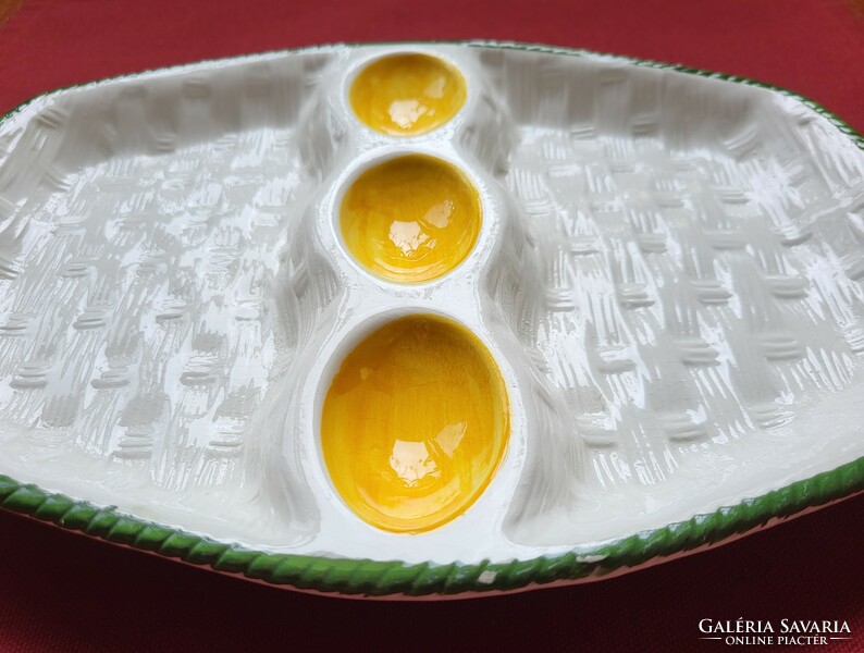 Olasz kerámia tojástartó tojás tálaló tál húsvéti tányér tojástál